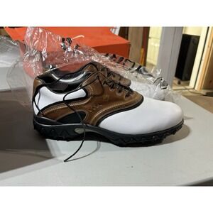 FootJoy Contour Series Saddle 54024 Brown White Golf Shoes Mens Size US 10 M